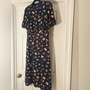 Ann Taylor Navy Floral Midi Dress